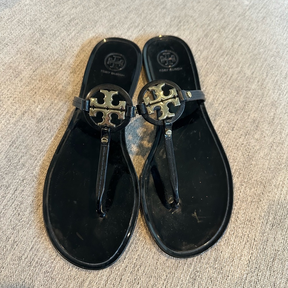 Tory Burch black jelly sandals size 10